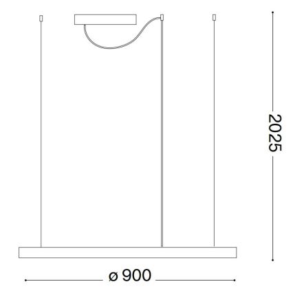Ideal Lux - LED-himmennettävä riippuvalaisin kaapelilla ORACLE SLIM LED/42W/230V 3000K CRI 90 Ø 90 cm, valkoinen