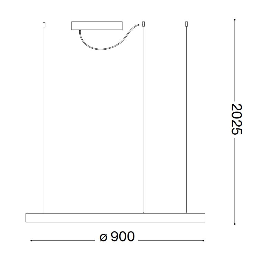 Ideal Lux - LED-himmennettävä riippuvalaisin kaapelilla ORACLE SLIM LED/42W/230V 3000K CRI 90 Ø 90 cm, valkoinen