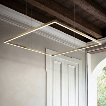 Ideal Lux - LED-riippuvalaisin vaijerilla ORACLE SLIM LED/44W/230V 3000K CRI 90 70x70 cm kullanvärinen