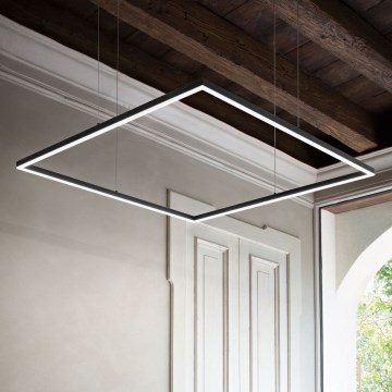 Ideal Lux - LED-riippuvalaisin vaijerilla ORACLE SLIM LED/44W/230V 3000K CRI 90 70x70 cm musta