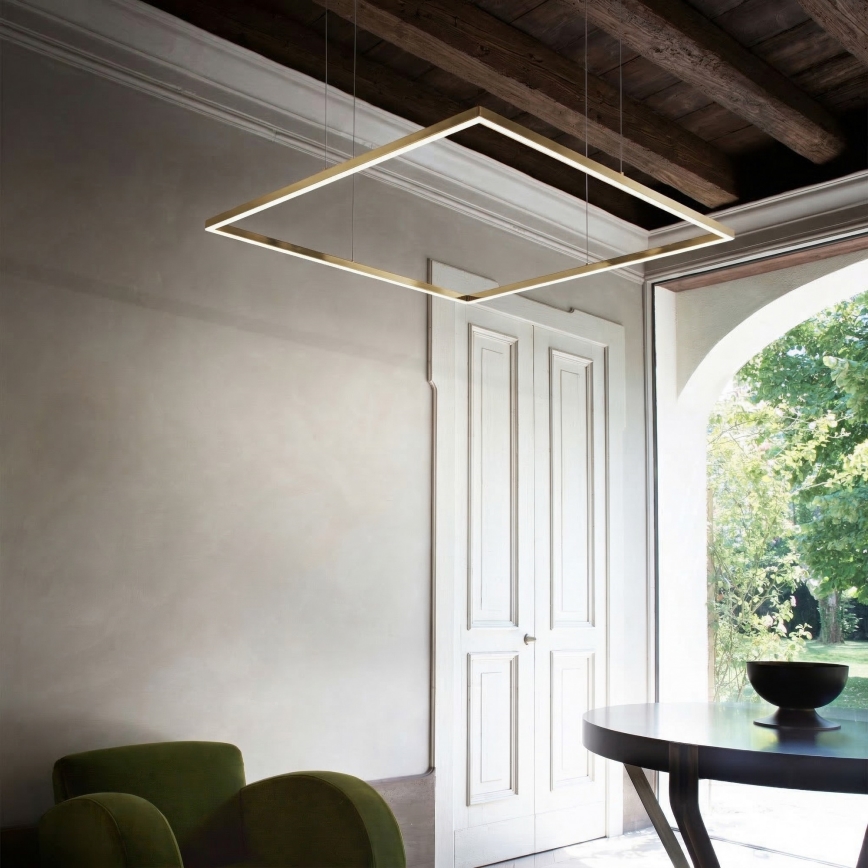 Ideal Lux - LED-riippuvalaisin vaijerilla ORACLE SLIM LED/44W/230V 3000K CRI 90 70x70 cm kullanvärinen