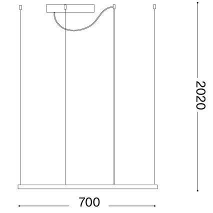 Ideal Lux - LED-riippuvalaisin vaijerilla ORACLE SLIM LED/44W/230V 3000K CRI 90 70x70 cm kullanvärinen