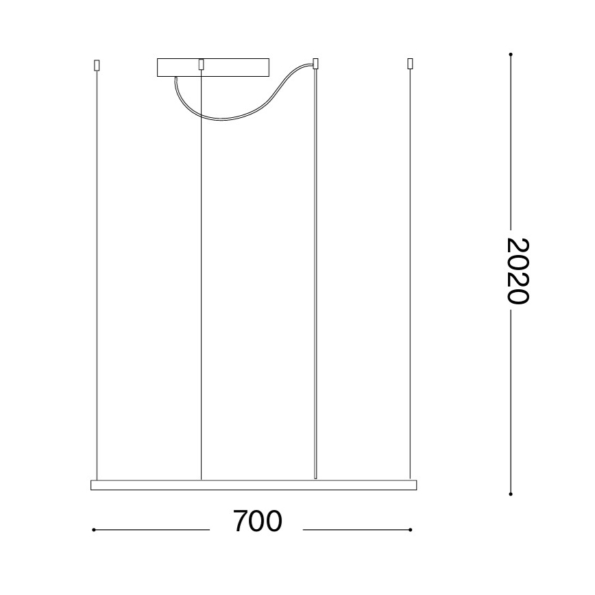Ideal Lux - LED-riippuvalaisin vaijerilla ORACLE SLIM LED/44W/230V 3000K CRI 90 70x70 cm kullanvärinen