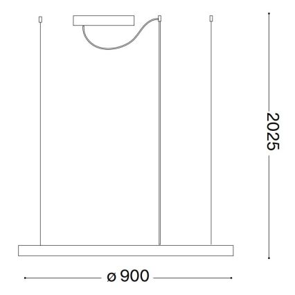 Ideal Lux - LED-riippuvalaisin kaapelilla ORACLE SLIM LED/53W/230V 2700K CRI 90 halkaisija 90 cm valkoinen