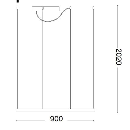 Ideal Lux - LED-riippuvalaisin vaijerilla ORACLE SLIM LED/53W/230V 3000K CRI 90 90x90 cm valkoinen