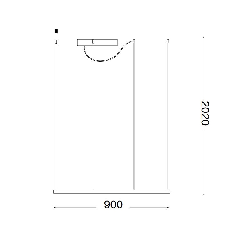 Ideal Lux - LED-riippuvalaisin vaijerilla ORACLE SLIM LED/53W/230V 3000K CRI 90 90x90 cm valkoinen