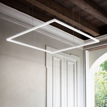 Ideal Lux - LED-riippuvalaisin vaijerilla ORACLE SLIM LED/53W/230V 3000K CRI 90 90x90 cm valkoinen