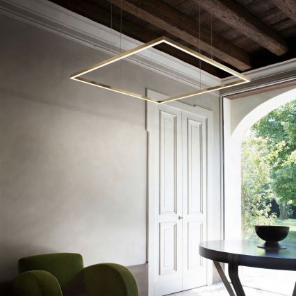 Ideal Lux - LED-riippuvalaisin vaijerilla ORACLE SLIM LED/53W/230V 3000K CRI 90 90x90 cm kultainen