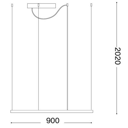 Ideal Lux - LED-riippuvalaisin vaijerilla ORACLE SLIM LED/53W/230V 3000K CRI 90 90x90 cm kultainen