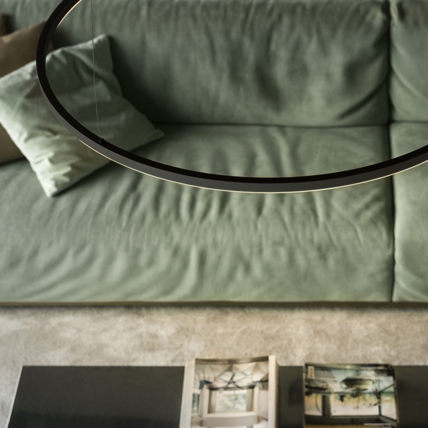 Ideal Lux - LED-himennettävä riippuvalaisin vaijerilla ORACLE SLIM LED/77W/230V 3000K CRI 90 halkaisija 150 cm musta