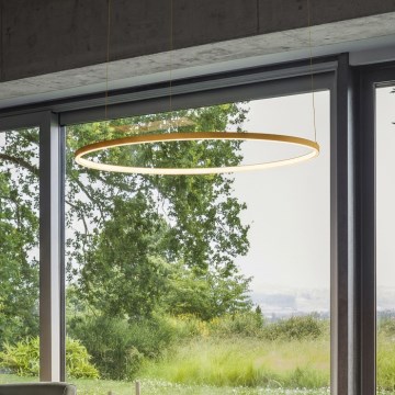 Ideal Lux - LED-riippuvalaisin vaijerilla ORACLE SLIM LED/81W/230V 3000K CRI 90 halkaisija 150 cm kullanvärinen