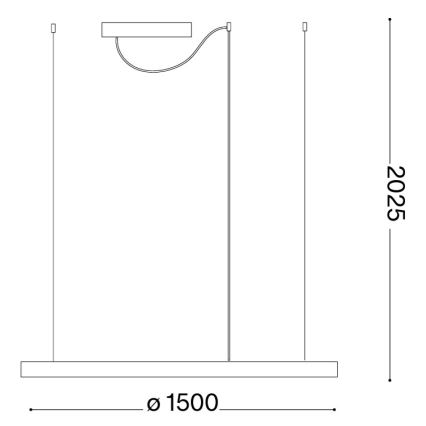 Ideal Lux - LED-riippuvalaisin vaijerilla ORACLE SLIM LED/81W/230V 3000K CRI 90 halkaisija 150 cm kullanvärinen
