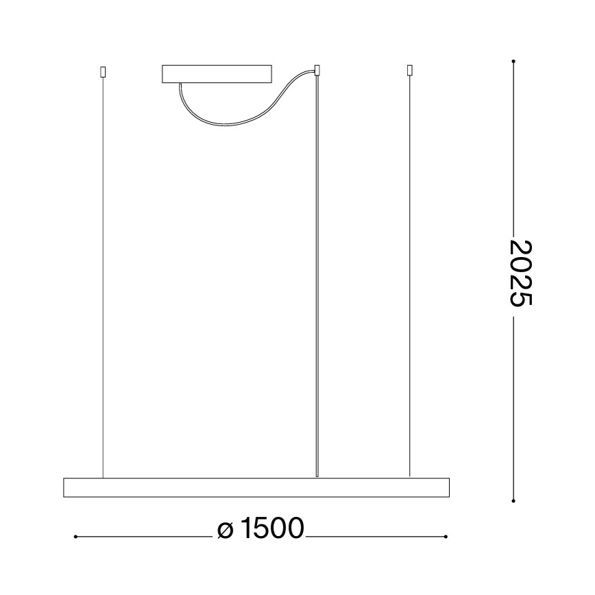 Ideal Lux - LED-riippuvalaisin vaijerilla ORACLE SLIM LED/81W/230V 3000K CRI 90 halkaisija 150 cm kullanvärinen