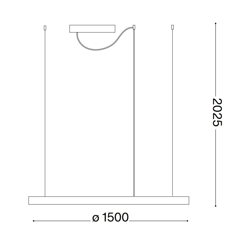 Ideal Lux - LED-riippuvalaisin vaijerilla ORACLE SLIM LED/83W/230V 4000K CRI 90 halkaisija 150 cm valkoinen