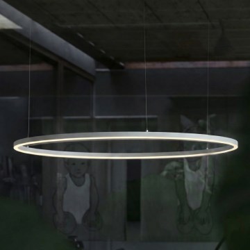 Ideal Lux - LED-riippuvalaisin vaijerilla ORACLE SLIM LED/83W/230V 4000K CRI 90 halkaisija 150 cm valkoinen