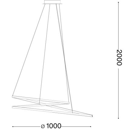 Ideal Lux - LED-riippuvalaisin vaijerilla OZ LED/75W/230V halkaisija 100 cm CRI 90 kultainen