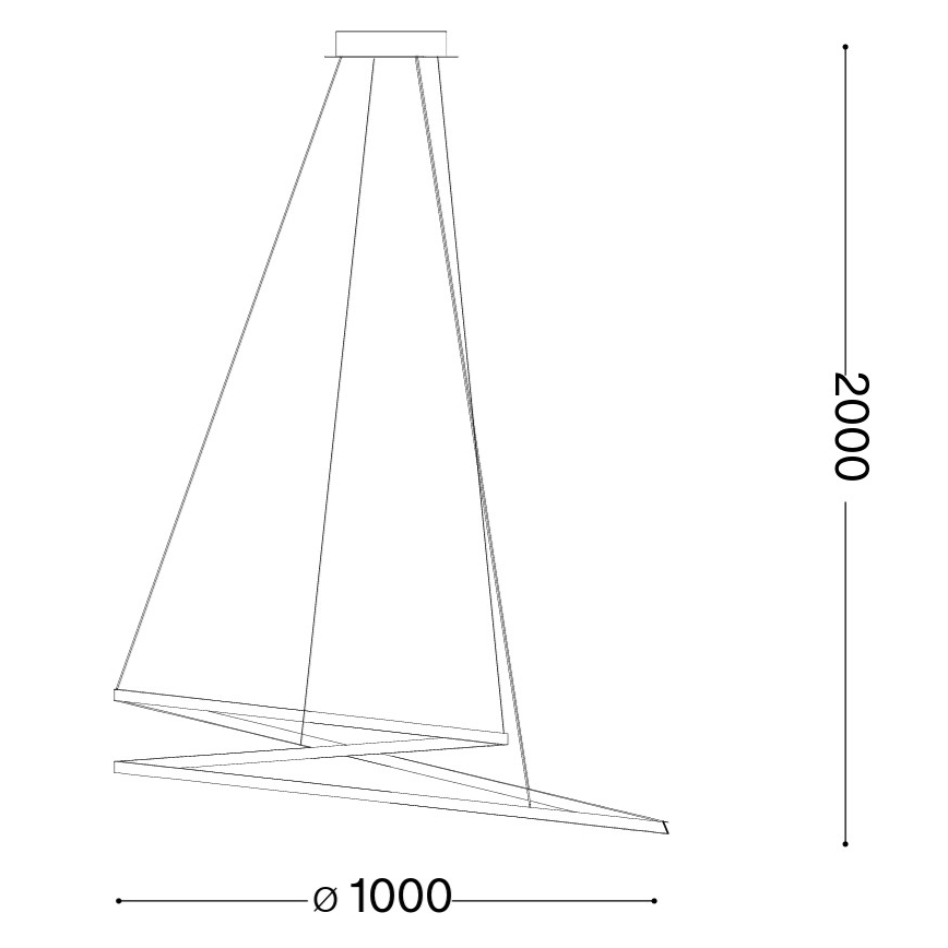 Ideal Lux - LED-riippuvalaisin vaijerilla OZ LED/75W/230V halkaisija 100 cm CRI 90 kultainen