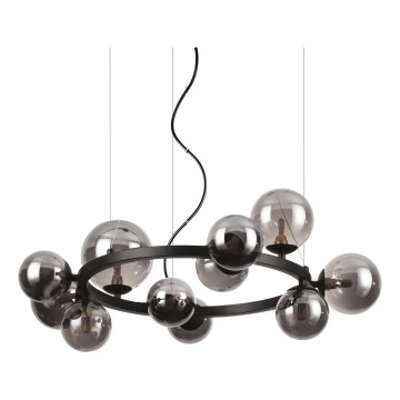 Ideal Lux - LED-riippuvalaisin vaijerilla PERLAGE 11xG9/3W/230V, halkaisija 73 cm, musta/savunmusta