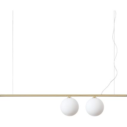 Ideal Lux - LED-riippuvalaisin vaijerilla PERLINE 2xG9/3W/230V kullanvärinen