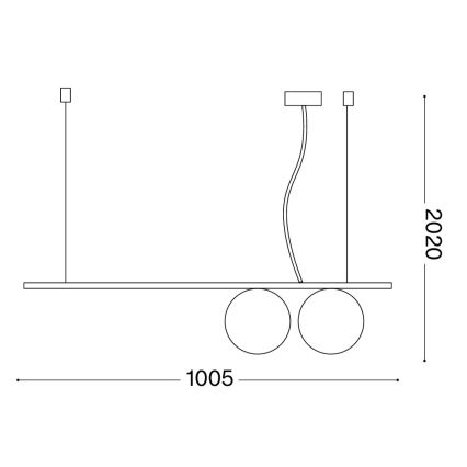Ideal Lux - LED-riippuvalaisin vaijerilla PERLINE 2xG9/3W/230V kullanvärinen