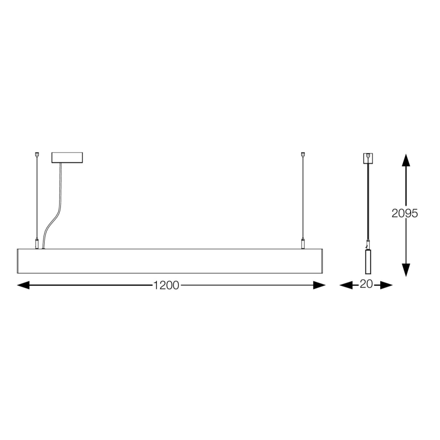 Ideal Lux - LED-riippuvalaisin vaijerilla STEEL LED/29W/230V 4000K CRI 90 120 cm musta