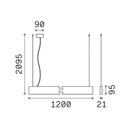 Ideal Lux - LED-riippuvalaisin vaijerilla STEEL LED/29W/230V 4000K Ra 90 120 cm musta