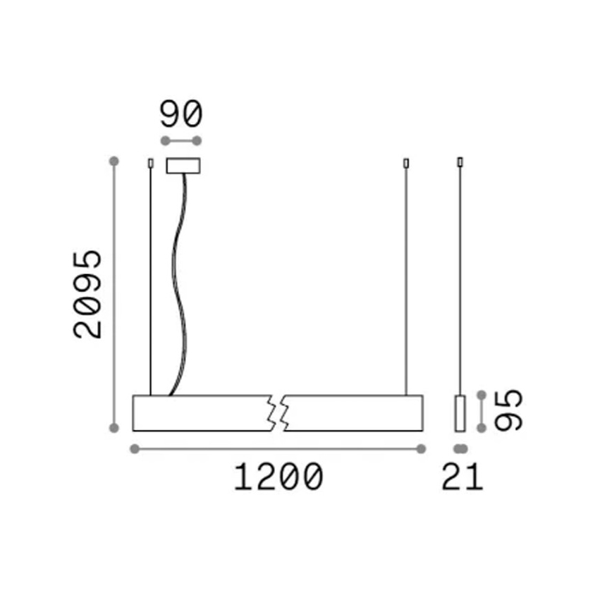 Ideal Lux - LED-riippuvalaisin vaijerilla STEEL LED/29W/230V 4000K Ra 90 120 cm musta