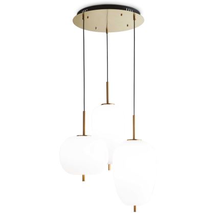 Ideal Lux - LED-riippuvalaisin vaijerilla UMILE LED/55W/230V, halkaisija 63 cm, CRI 90, messinki/valkoinen