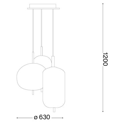 Ideal Lux - LED-riippuvalaisin vaijerilla UMILE LED/55W/230V, halkaisija 63 cm, CRI 90, messinki/valkoinen