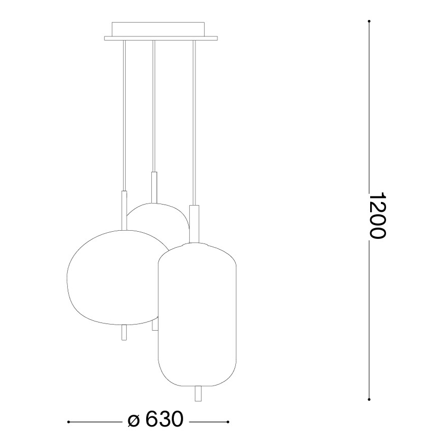 Ideal Lux - LED-riippuvalaisin vaijerilla UMILE LED/55W/230V, halkaisija 63 cm, CRI 90, messinki/valkoinen