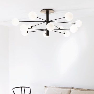 Ideal Lux - LED-riipuskattokruunu COSMOPOLITAN 12xG9/3W/230V halkaisija 145 cm musta