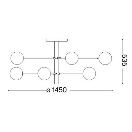Ideal Lux - LED-riipuskattokruunu COSMOPOLITAN 12xG9/3W/230V halkaisija 145 cm musta