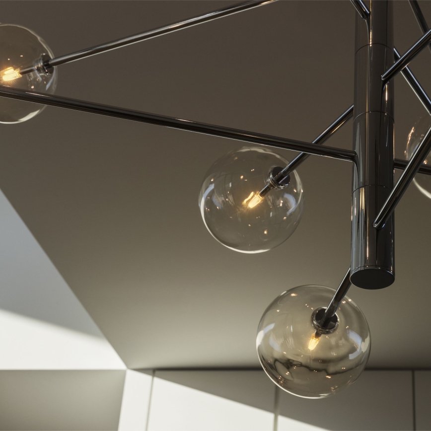 Ideal Lux - LED-riipuskattokruunu EQUINOXE 12xG4/2W/230V halkaisija 124 cm kiiltävä kromi/läpinäkyvä