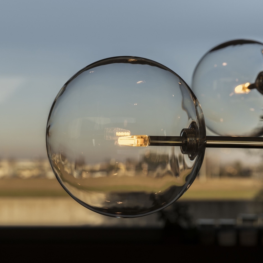 Ideal Lux - LED-riipuskattokruunu EQUINOXE 12xG4/2W/230V halkaisija 124 cm kiiltävä kromi/läpinäkyvä