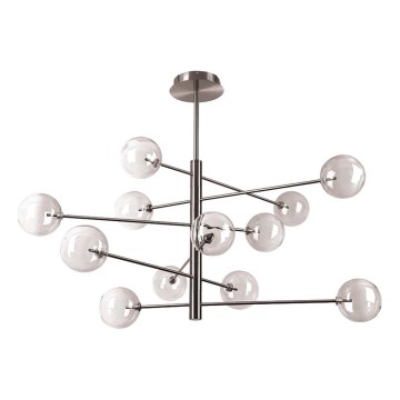 Ideal Lux - LED-riipuskattokruunu EQUINOXE 12xG4/2W/230V halkaisija 128,1 cm kiiltävä kromi/savuinen