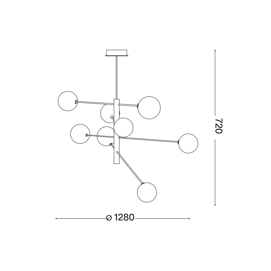 Ideal Lux - LED-riipuskattokruunu EQUINOXE 8xG4/2W/230V halkaisija 128 cm kiiltävä kromi/läpinäkyvä
