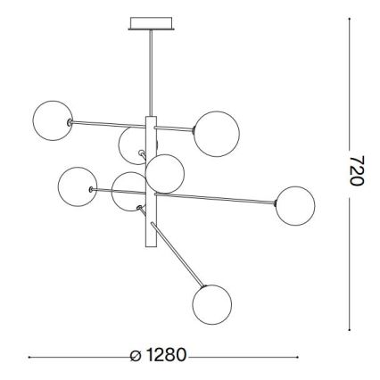 Ideal Lux - LED-riipuskattokruunu EQUINOXE 8xG4/2W/230V halkaisija 128 cm messinki/läpinäkyvä
