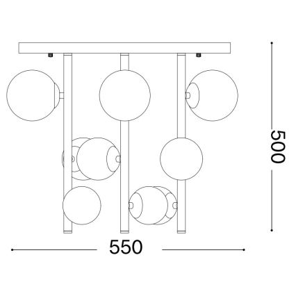 Ideal Lux - LED-riipuskattokruunu PERLAGE 9xG9/3W/230V halkaisija 55 cm kulta/valkoinen