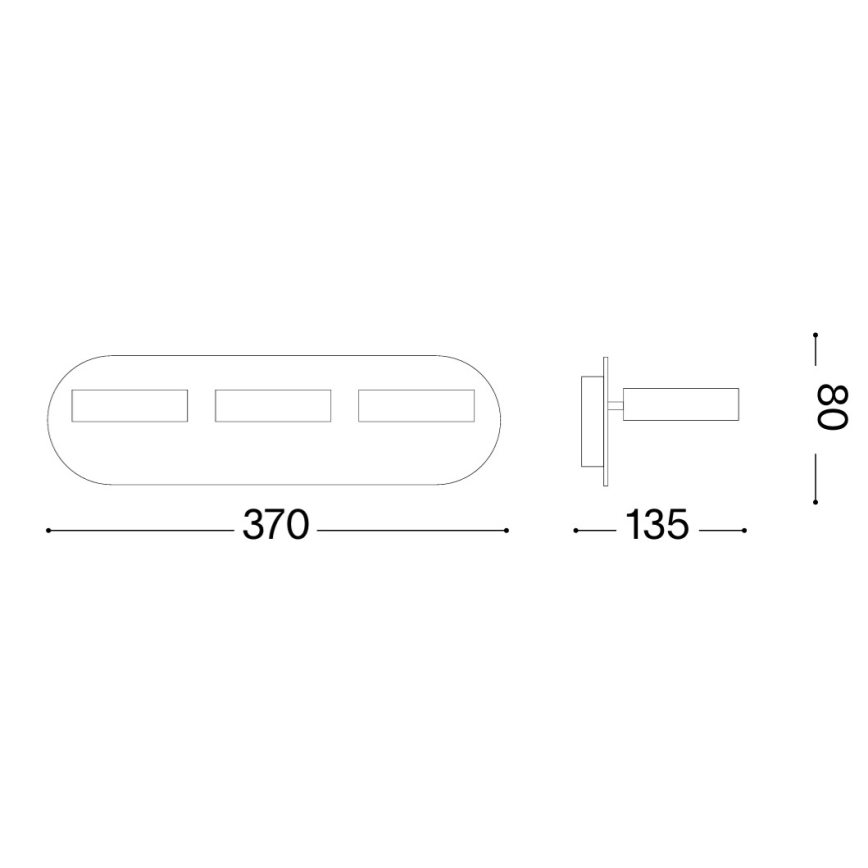Ideal Lux - LED-seinäkohdevalaisin OBY 3xLED/6W/230V CRI 90 valkoinen