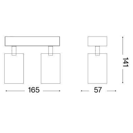 Ideal Lux - LED-seinäspotti DYNAMITE 2xGU10/7W/230V CRI 90 messinki