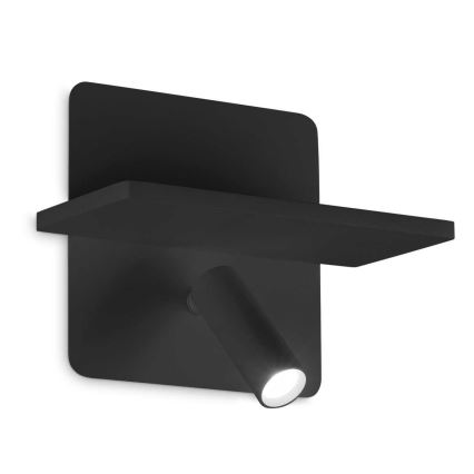 Ideal Lux - LED-seinäspotti PIANO LED/10W/230V CRI 90 USB musta