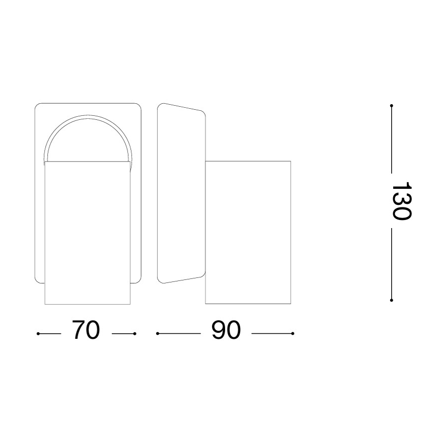 Ideal Lux - LED-seinäspotti RUDY 1xGU10/7W/230V CRI 90 musta