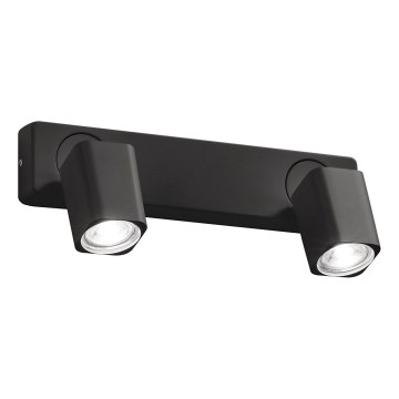 Ideal Lux - LED-seinäspotti RUDY 2xGU10/7W/230V CRI 90 musta