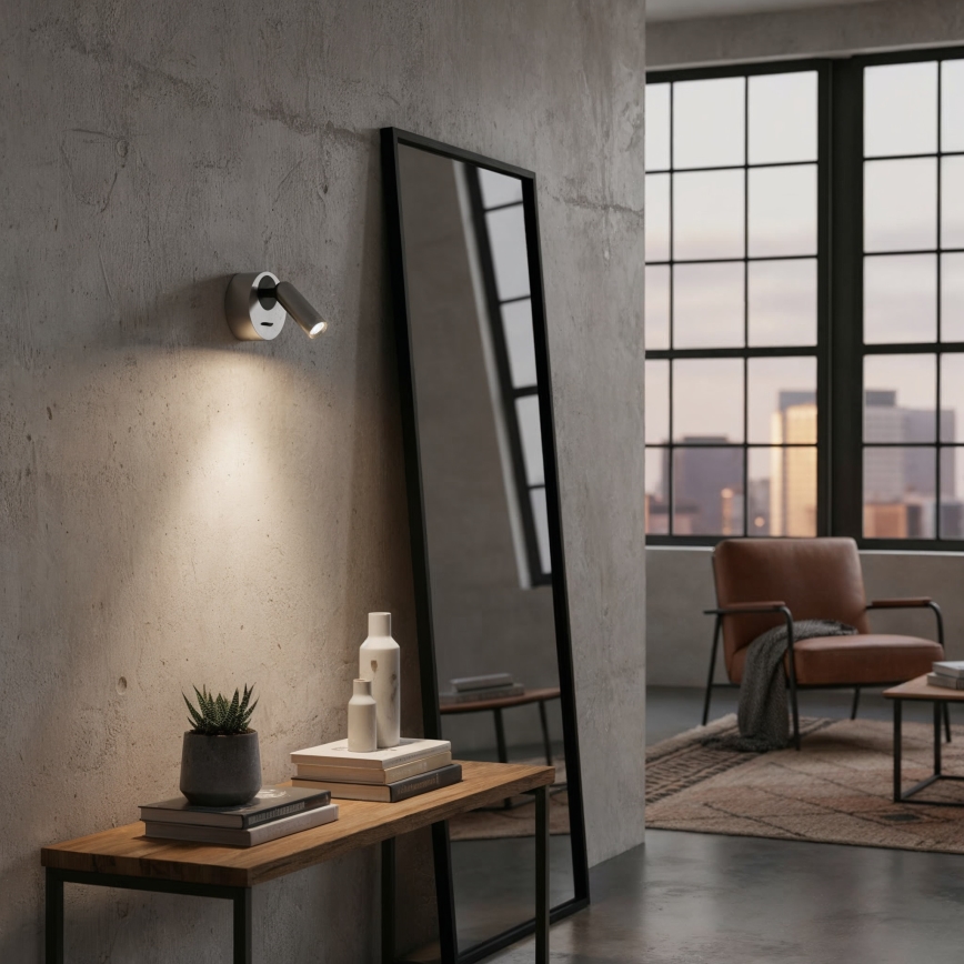 Ideal Lux - LED-seinävalaisin BEAN LED/3W/230V CRI 90 kiiltävä kromi