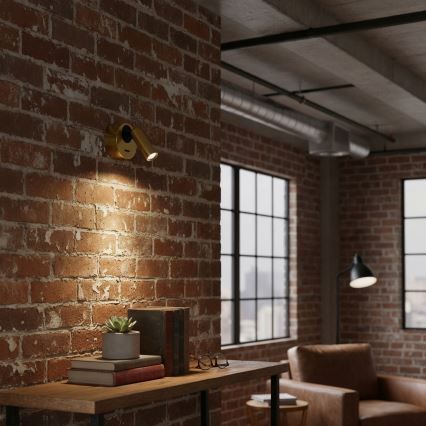 Ideal Lux - LED-seinävalaisin BEAN LED/3W/230V CRI 90 messinki