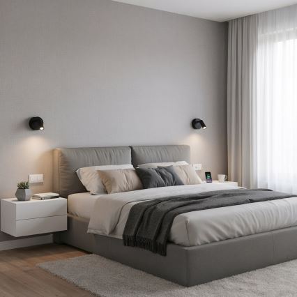 Ideal Lux - LED-seinävalaisin BEAN LED/3W/230V CRI 90 musta