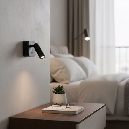 Ideal Lux - LED-seinävalaisin BEAN LED/3W/230V CRI 90 musta