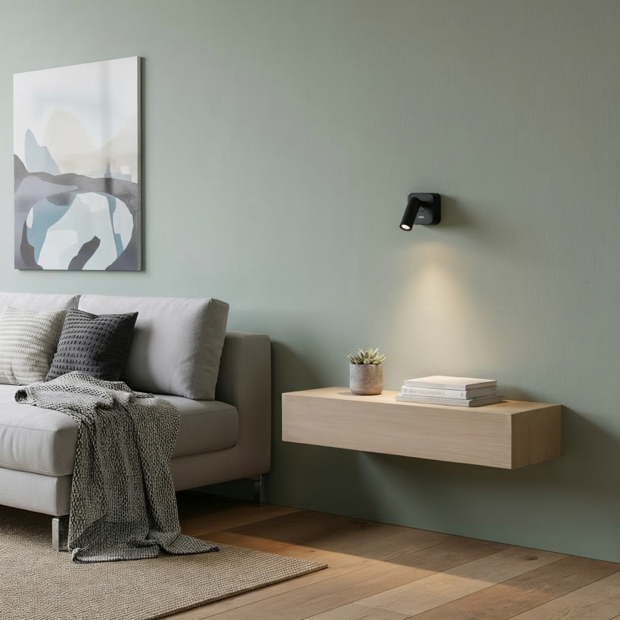 Ideal Lux - LED-seinävalaisin BEAN LED/3W/230V CRI 90 musta