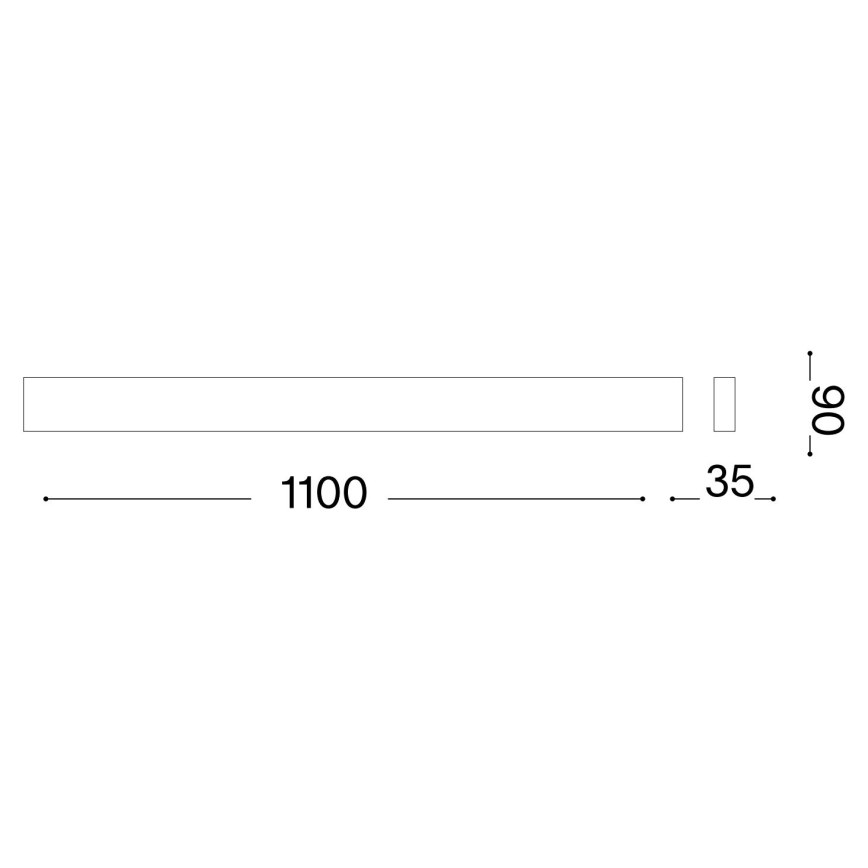 Ideal Lux - LED-seinävalaisin DELTA, 37 W, 230 V, 3000 K, 110 cm, Ra 90, valkoinen