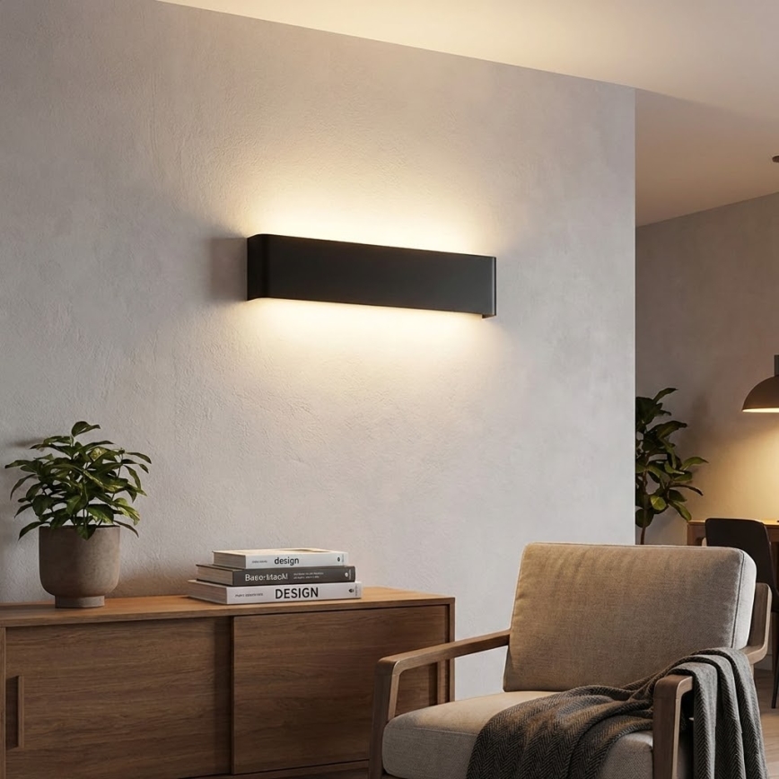 Ideal Lux - LED-seinävalaisin DELTA LED/37W/230V 3000K 110 cm CRI 90 musta